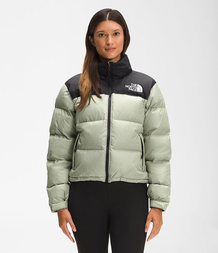 The North Face Winterjas Dames 1996 Retro Nuptse XQCZ59438 - Groen/Zwart